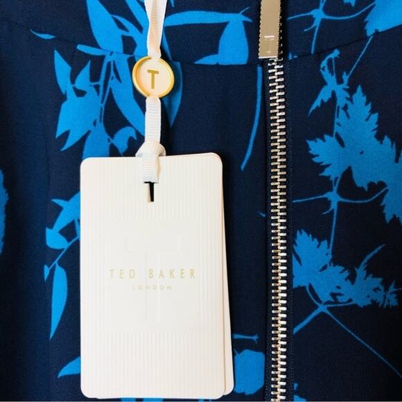 Ted Baker Selaah Bluebell Side Slit Midi Skirt Floral Vacation Date 2 US 0 TB - Picture 9 of 13